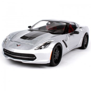 CORVETTE STINGRAY 2014 E1/24 PLATA (SERIE MUSCLE)