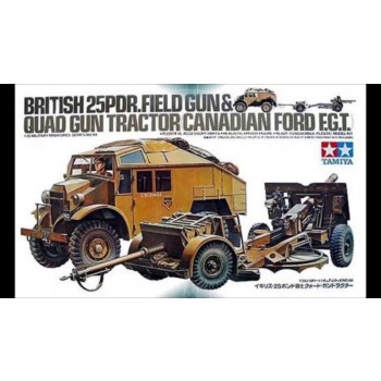 British 25 Pdr. Field Gun & Quad Gun Tractor (canadian ford F.G.T.) E1/35