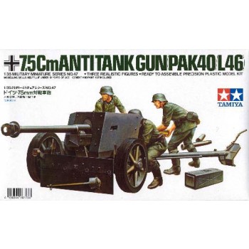 CAÑON ANTITANQUE ALEMAN PAK40 75mm Y ARTILLEROS E1/35