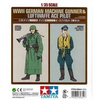 SOLDADO ALEMAN CON MG42 Y PILOTO DE LA LUFTWAFFE E1/35