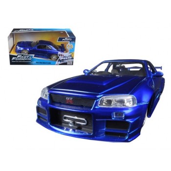 BRIAN´S NISSAN SKYLINE GT-R (R34) 1999 FAST & FURIOUS 2001 AZUL E1/24