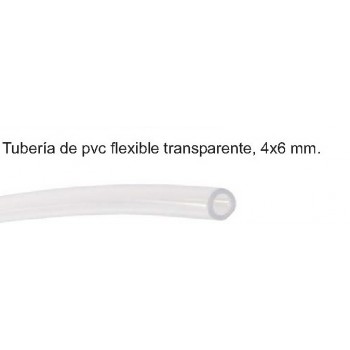 TUBERÍA DE PVC FLEXIBLE TRANSPARENTE 4X6mm