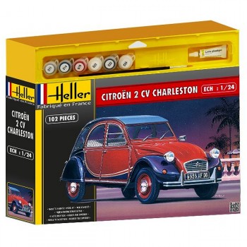 CITROEN 2CV CHARLESTON + PINTURA + PINCEL + PEGAMENTO E1/24