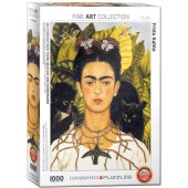 PUZZLE Autorretrato con collar de espinas y colibrí 1000 PIEZAS (Frida Kahlo)