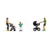 FIGURAS PINTADAS (madres con niños, 4 figuras- 2 coches) E/HO