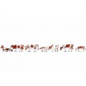 FIGURAS PINTADAS (Vacas, marrones-blancas, 7 figuras) E/H0