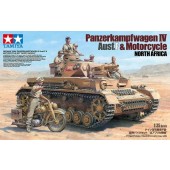 German Tank Panzerkampfwagen IV Ausf.F And Motorcycle ´North Africa´ Set E1/35