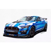 FORD MUSTANG SHELBY GT500 2020 E1/18 AZUL CON RAYAS BLANCAS