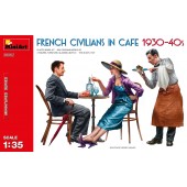 CIVILES FRANCESES EN CAFÉ 1930-40S E1/35