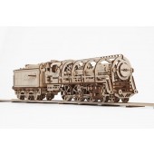 Modelo «LOCOMOTORA DE VAPOR CON TENDER» PARA MONTAR EN MADERA (443 PIEZAS)
