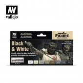 SET PINTURA PARA BLANCO Y NEGRO (8 COLRES)