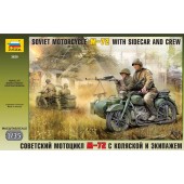 SOVIET MOTORCYCLE M-72 WHIT SIDECAR AND CREW E1/35